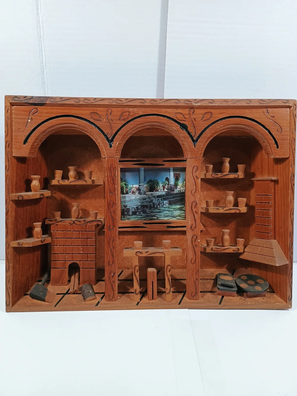 Vintage Handmade 3D Shadowbox Latin Folk Art